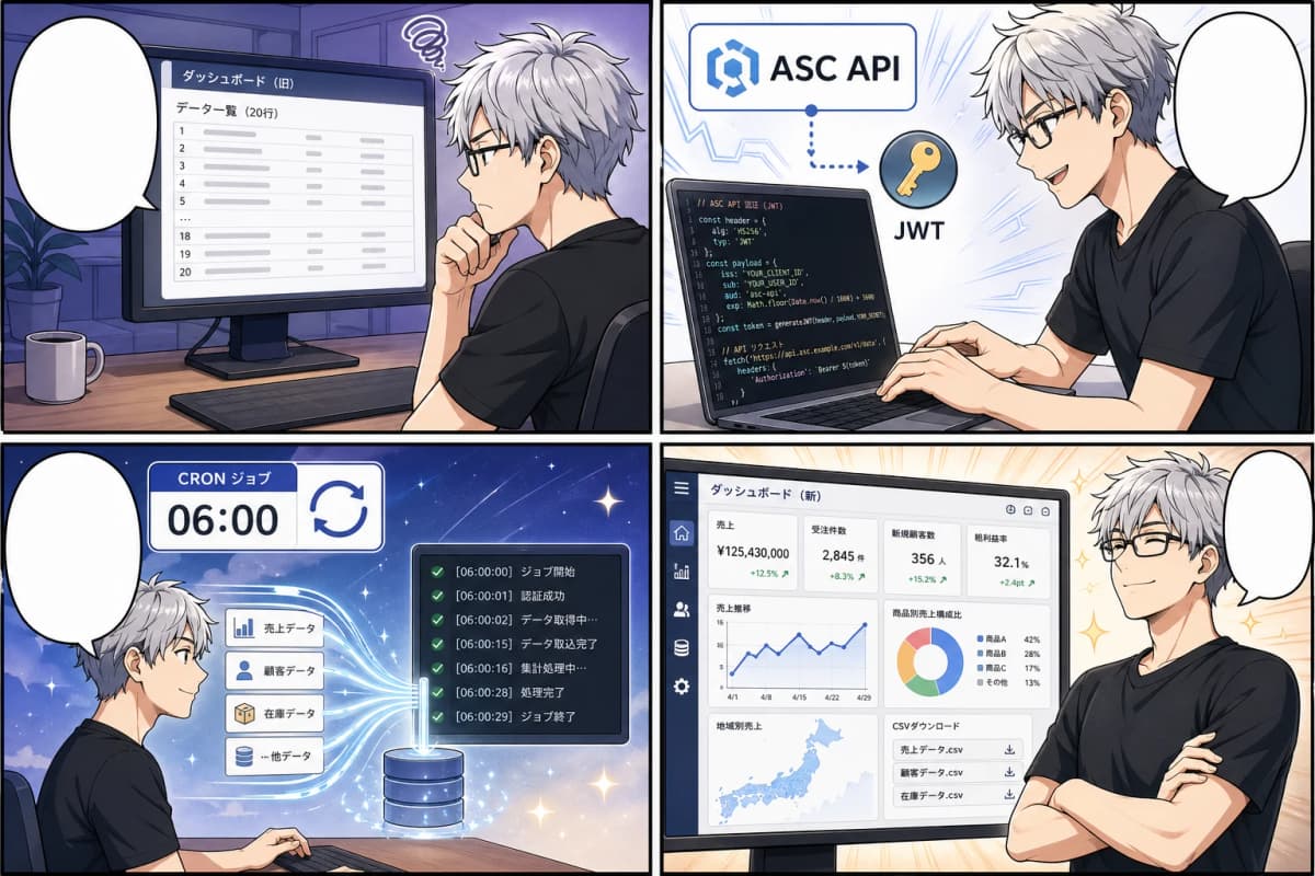 Step1 20行 → Step2 200行。1日でアップグレード