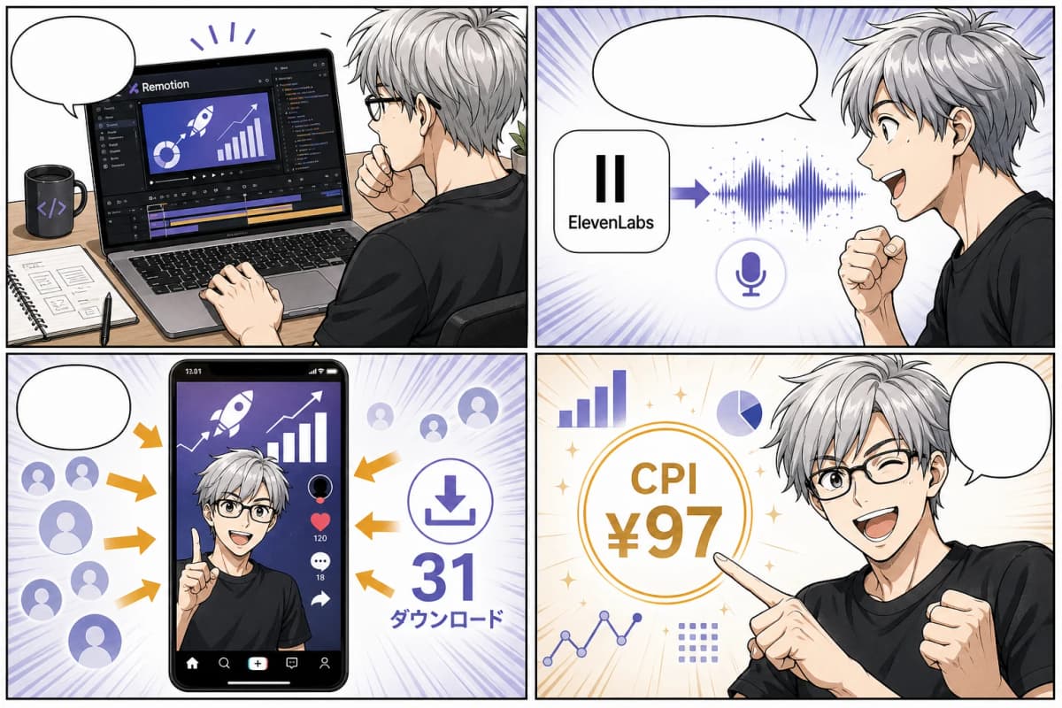 AI動画制作 → 投稿 → 24時間で12,400再生