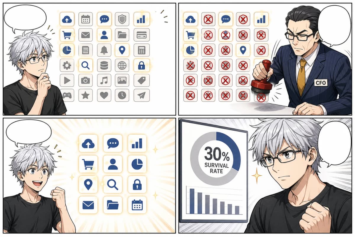 歩留まり40%。これがアプリ工場の現実