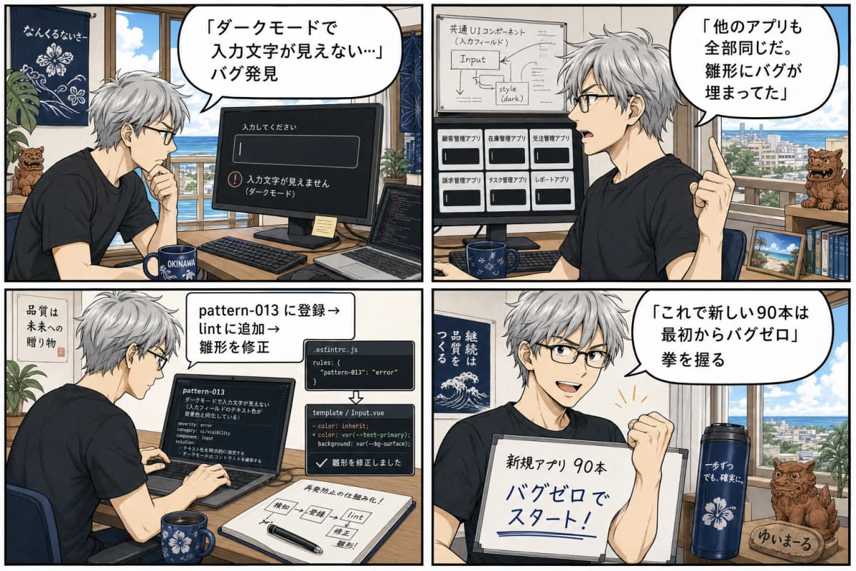 1本のバグを直すより、100本で再発させない仕組みを作る