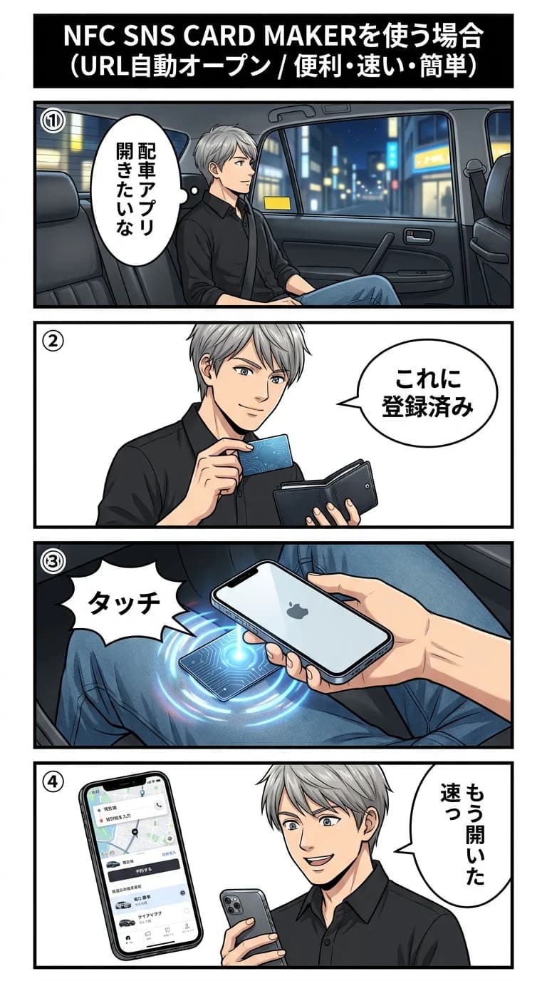 URL自動オープン — NFCタッチで指定URLを即ブラウザで開く