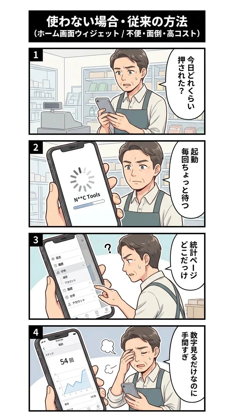 従来の方法/他社アプリ