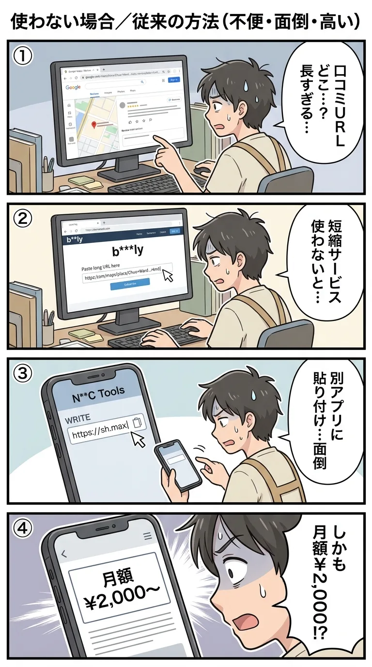 従来の方法/他社アプリ
