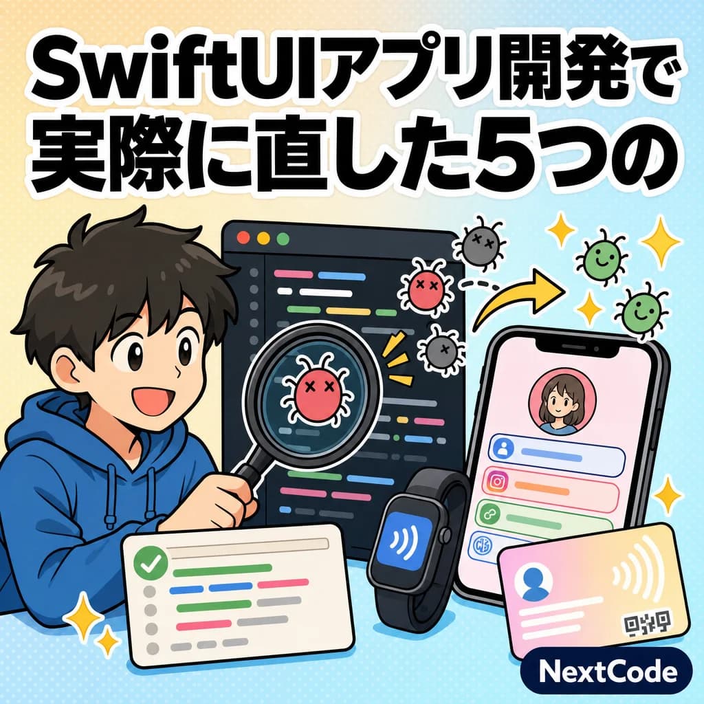 NFC SNS CARD MAKER バグ取り記録 — SwiftUIアプリ開発で実際に直した5つの問題