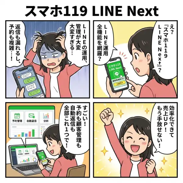 スマホ119 LINE Nextの4コマ漫画