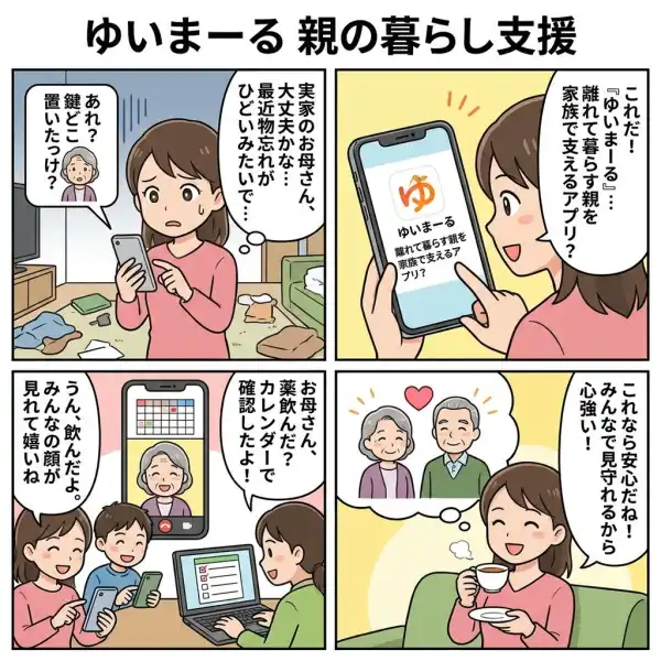 ゆいまーる - 親の暮らし支援アプリの4コマ漫画