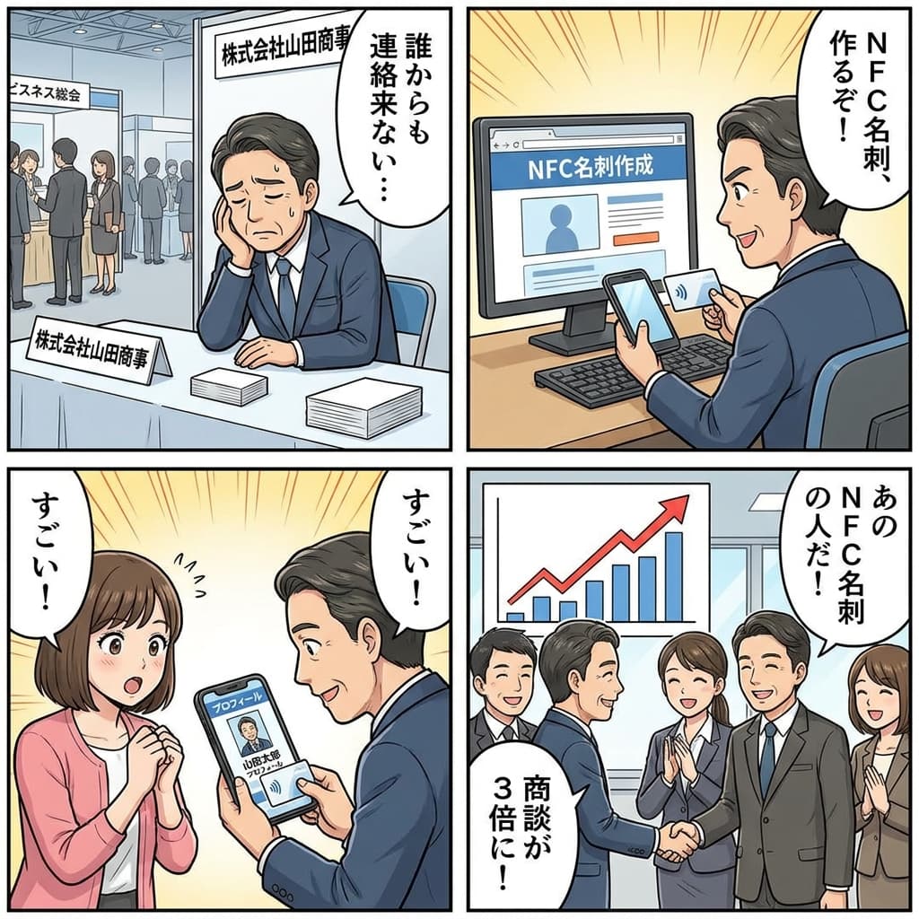 名刺の4コマ漫画