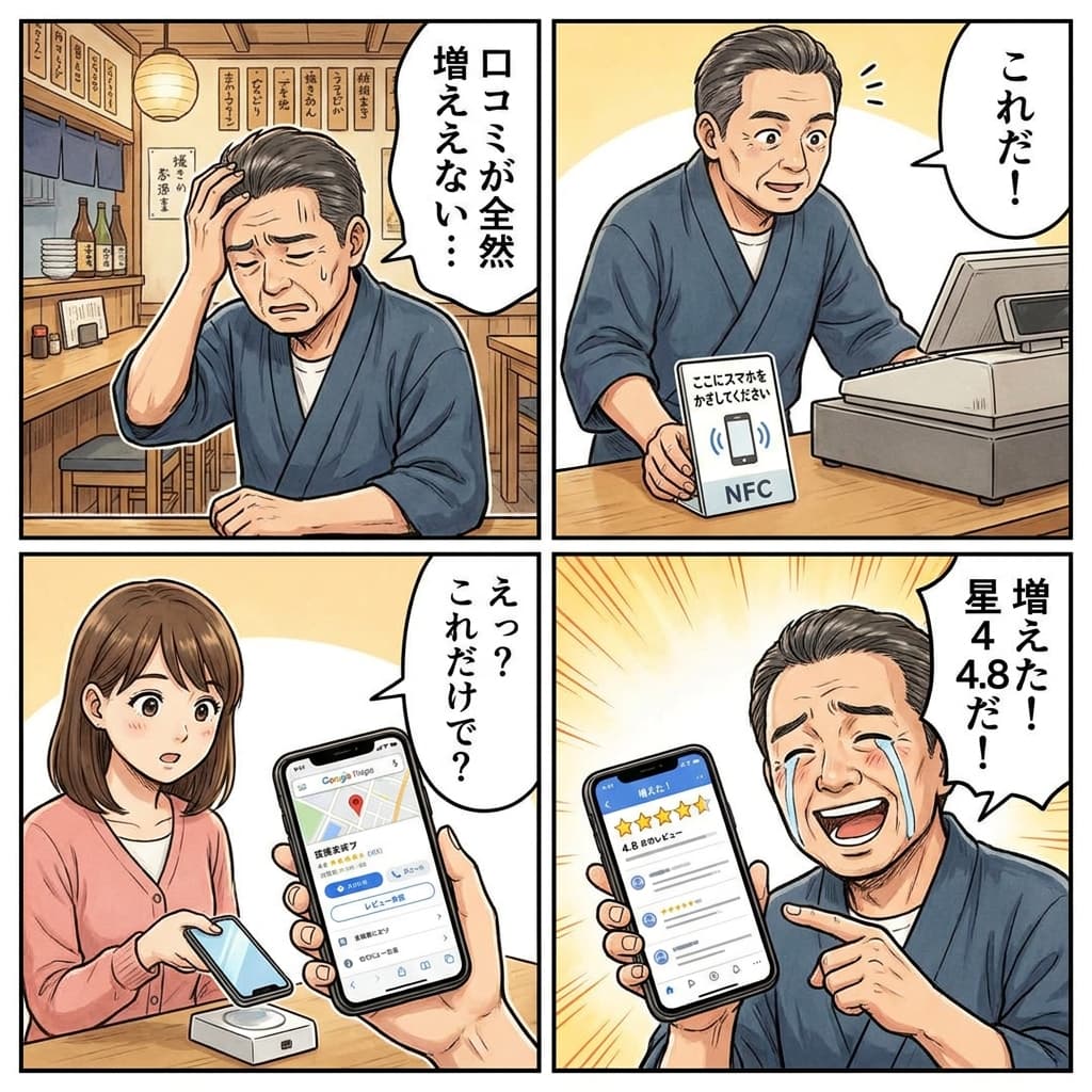 口コミの4コマ漫画