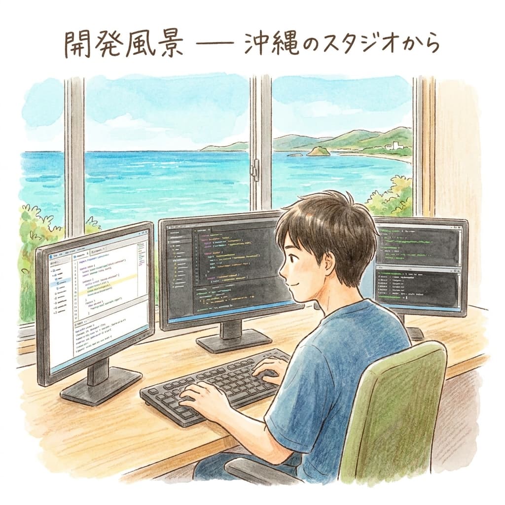 開発風景 — 沖縄のスタジオから