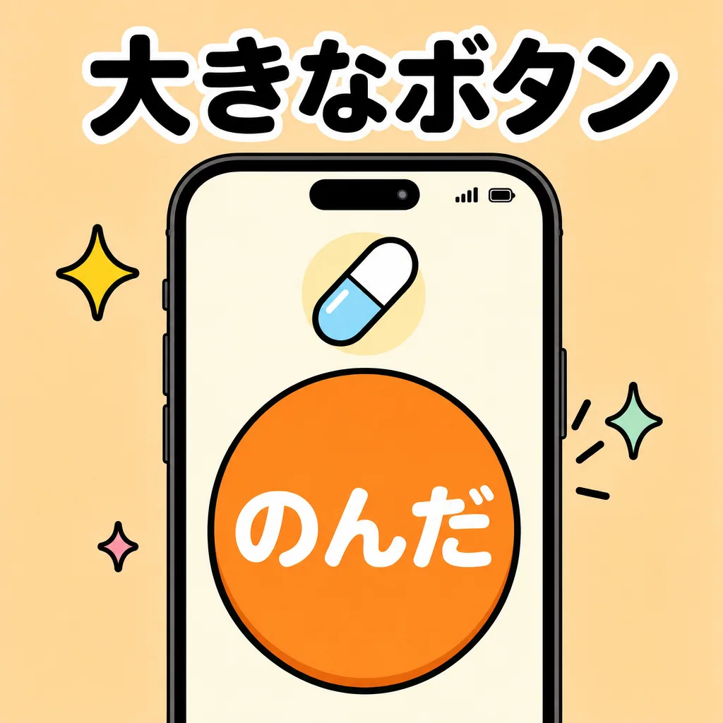 大ボタン1タップ記録のシニアファーストUI