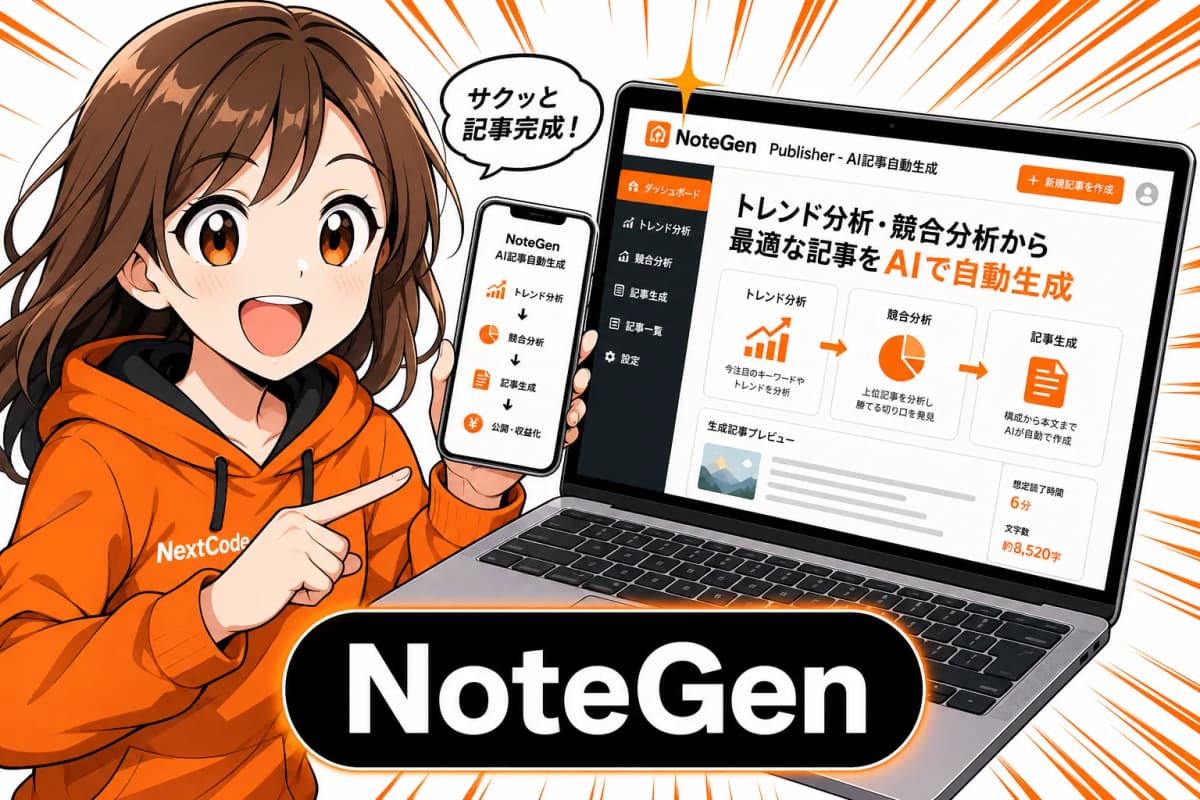NoteGen Publisher - AI記事自動生成の画面
