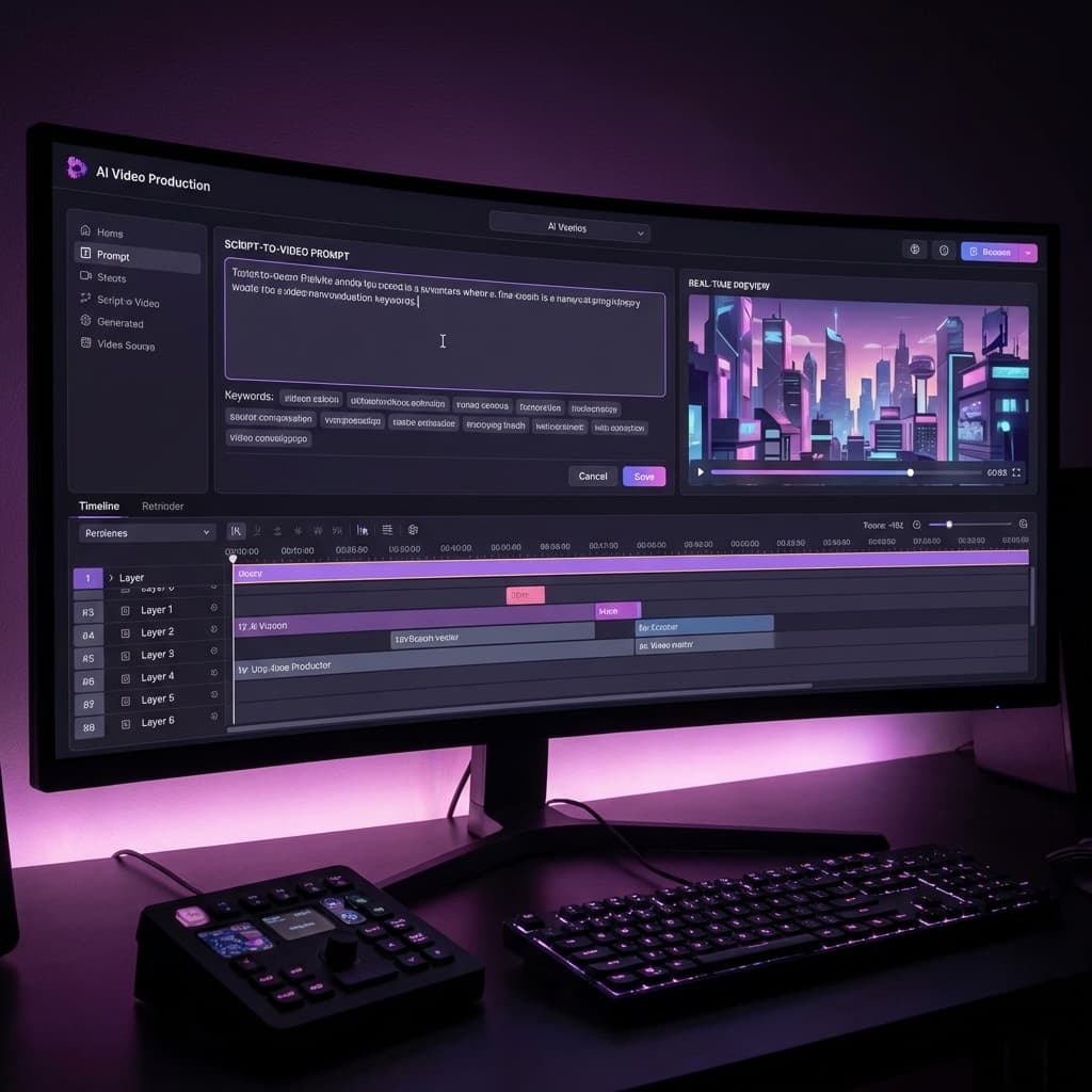 テーマ入力→台本→画像→ナレーション→動画までフルオートメーション
