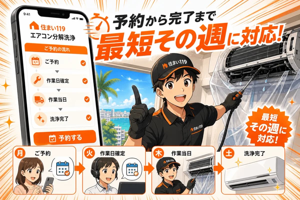 予約から完了まで最短その週に対応