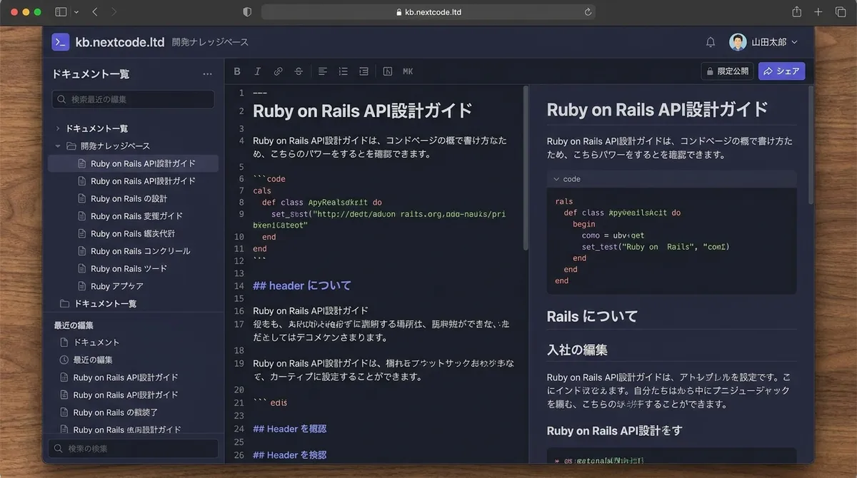 自分の開発手順Markdownを蓄積する限定公開ナレッジサイト