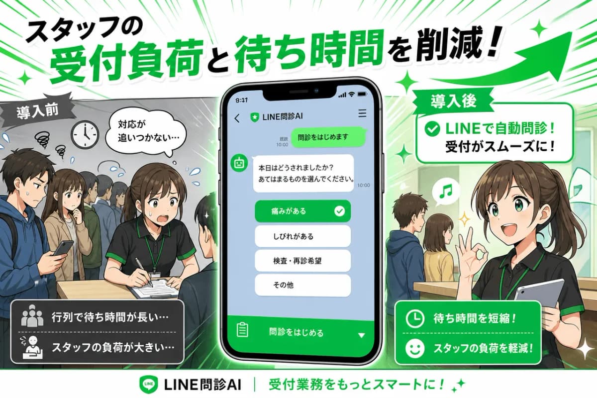 スタッフの受付負荷と待ち時間を削減