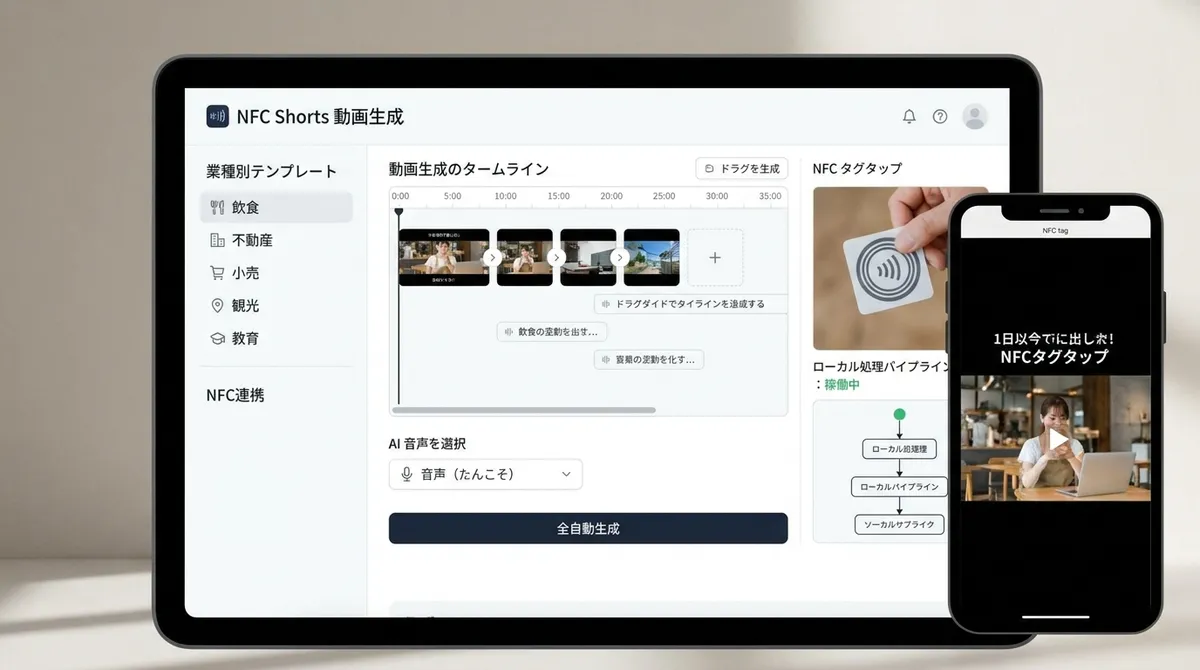 業種別NFCショート動画を全自動生成するローカルパイプライン