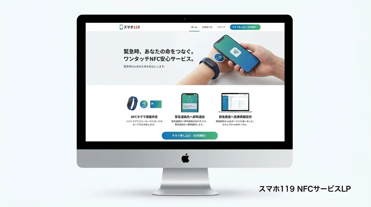 スマホ119のNFCサービス紹介&申込LP
