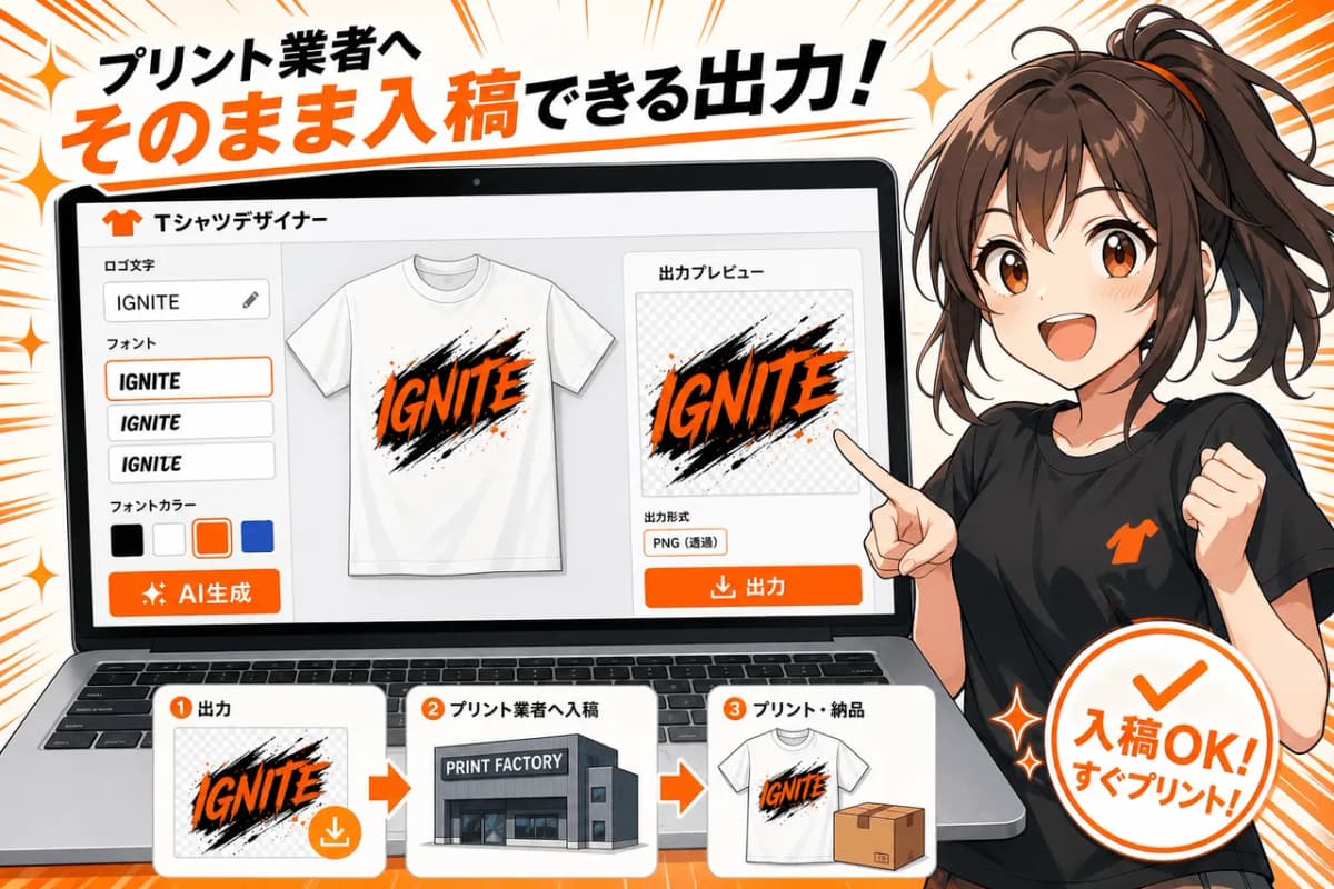 プリント業者へそのまま入稿できる出力