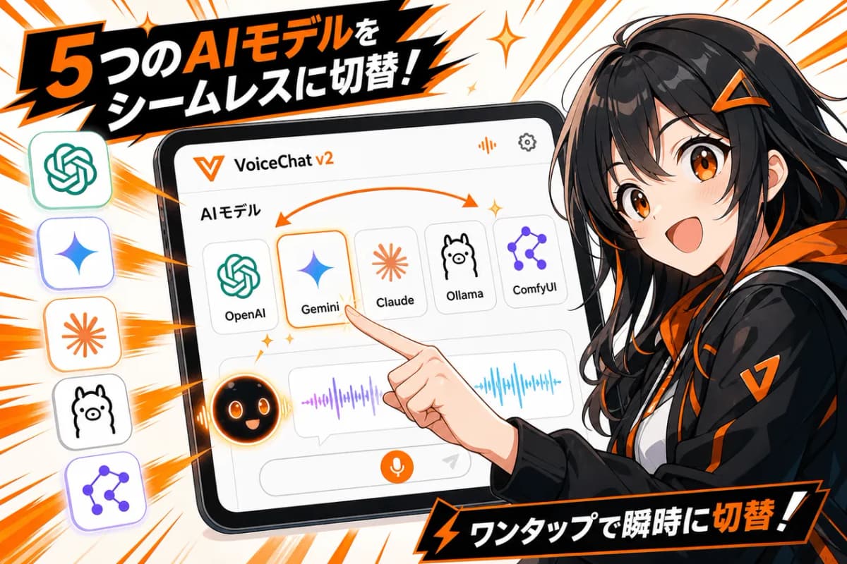 5つのAIモデルをシームレスに切替