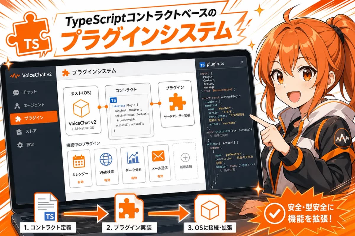 TypeScriptコントラクトベースのプラグインシステム
